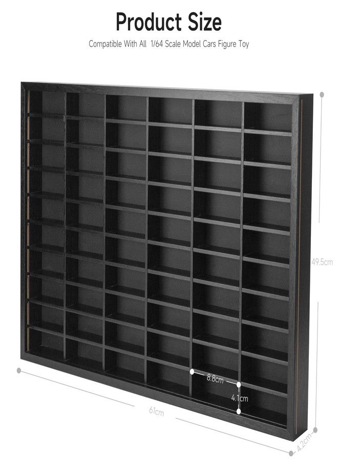 DisplayMore Wooden Wall Mount Display Case for Hot Wheels with Dust Resistant Acrylic Door ,Matchbox 1/64 Scale Diecast Model Cars Display Storage Organizer Case, Stores up to 60 Cars - Image 2